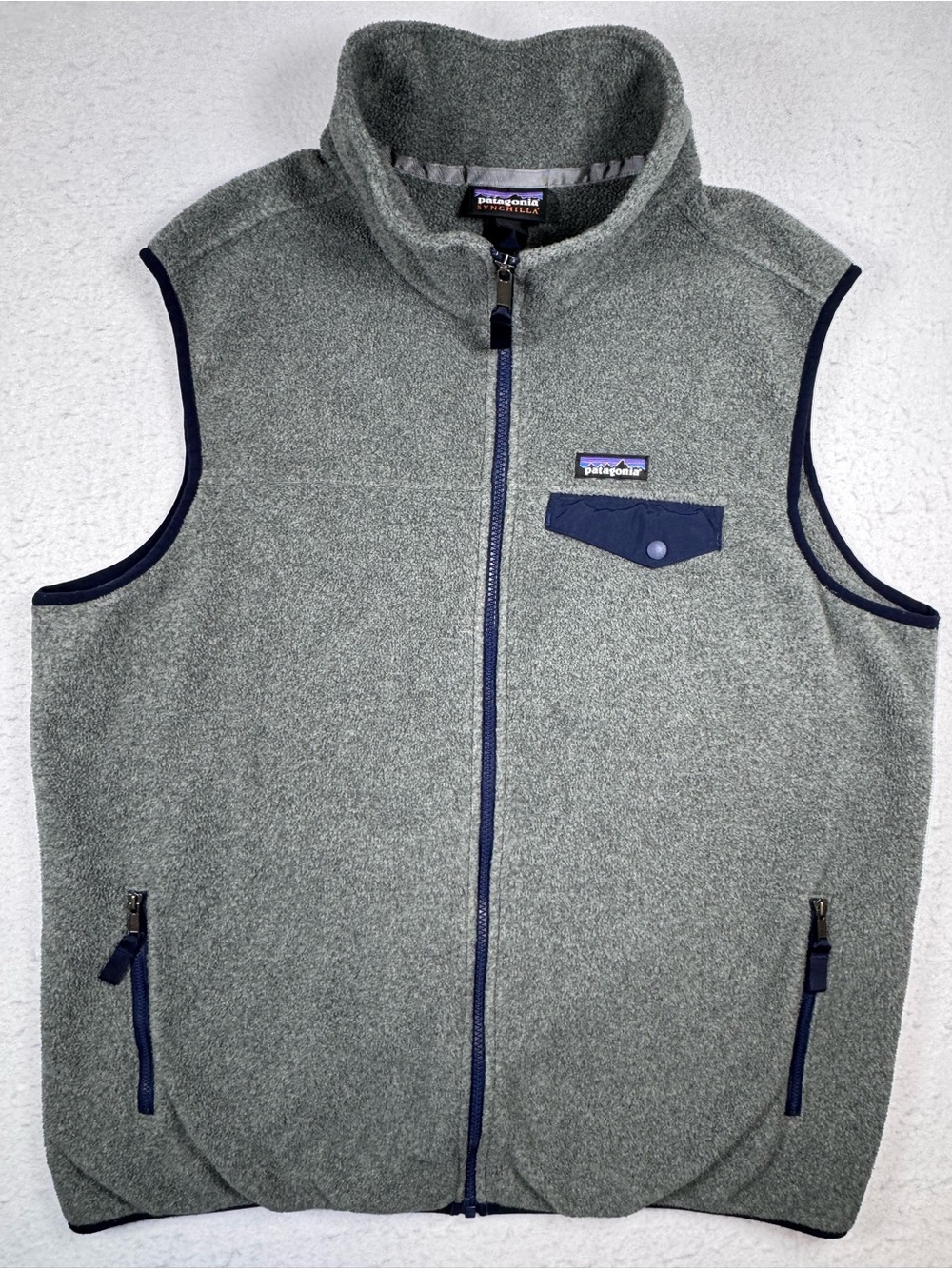 Patagonia Synchilla Gray Fleece Vest Men’s XL Full Zip Outdoor